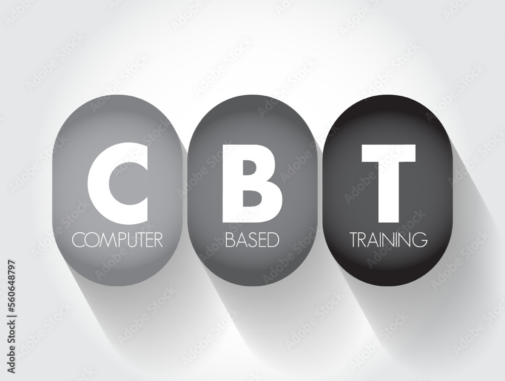 Poster cbt computer based training - education that is primarily administered using computers rather than a