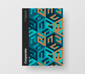 Simple mosaic pattern banner concept. Colorful corporate cover vector design layout.