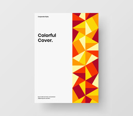 Vivid geometric pattern front page concept. Colorful poster A4 vector design illustration.