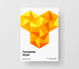 Fresh geometric shapes book cover layout. Vivid brochure A4 design vector template.