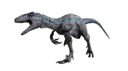 Afwasbaar Fotobehang Dinosaurus velociraptor tyrannosaurus rex dinosaur 3d render