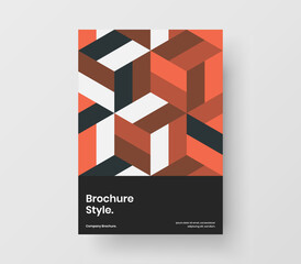 Colorful mosaic tiles company cover concept. Bright leaflet vector design illustration.