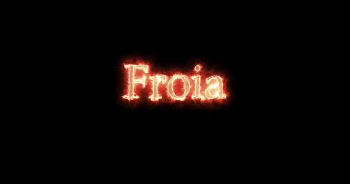 Froia, king of the Visigoths, written with fire. Loop