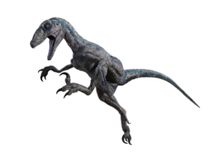 Deurstickers dinosaur velociraptor 3d render © david