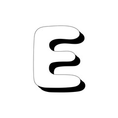 Hand drawn doodle uppercase letter E. Capital letters modern design. Handwritten English single abc letter symbol. Handdrawn font style of English alphabet