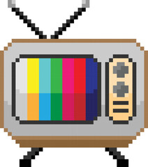 Television pixel art vector illustration.	