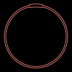 Neon camp with threaded connection for pipesHomut Reten Fastening for pipe red color vector illustration image flat style