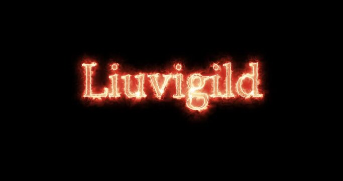 Liuvigild, king of the Visigoths, written with fire. Loop