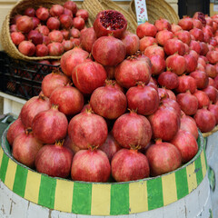 Heap of pomegranates.