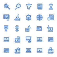 Filled Color Outline icon for Online Education