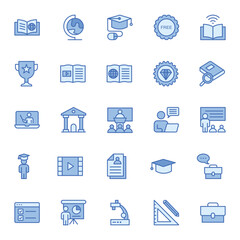 Filled Color Outline icon for Online Education