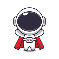 Cute super astronaut cartoon vector illustration. © Artprodite