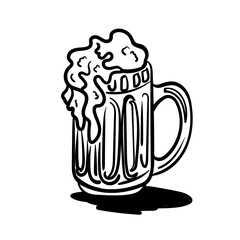 Mug of beer with foam