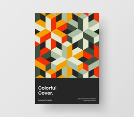 Creative company cover A4 design vector illustration. Amazing geometric pattern front page concept.