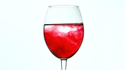 Diffusion effect in a glass of red wine