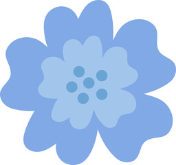 Blue flower vector icon