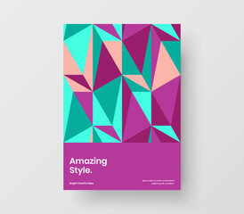 Premium mosaic pattern flyer template. Clean corporate brochure A4 vector design layout.