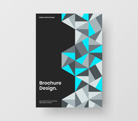 Bright geometric pattern handbill illustration. Colorful brochure A4 vector design concept.