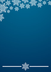 Beautiful Christmas invitation card with snowflake illustration and space for text on blue background