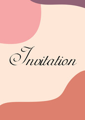 Beautiful invitation card with abstract design on beige background