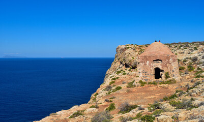 Fototapeta na wymiar Festungsruine auf der Imeri Gramvousa, Kreta (Griechenland)
