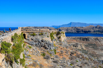 Fototapeta premium Festungsruine auf der Imeri Gramvousa, Kreta (Griechenland)