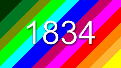 1834 colorful rainbow background year number - obrazy, fototapety, plakaty