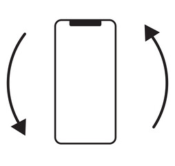 Mobile screen rotation icon design. Phone rotate icon on white background.