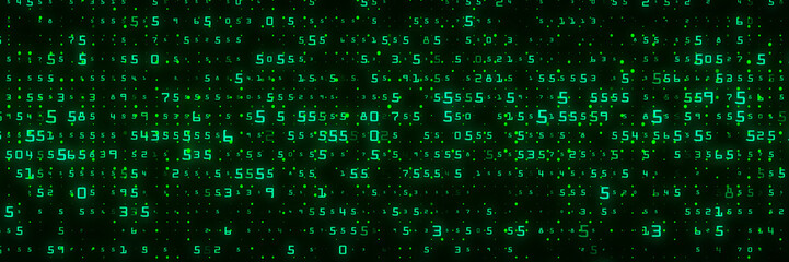 Digital background green matrix. Coding or hacking concept. Abstract data concept. 3d rendering.