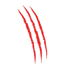 red claws scratches design vector flat isolated illustration