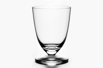 Empty glass for water, juice or milk on white isolated background.