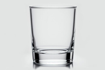 Empty glass for water, juice or milk on white isolated background.