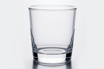 Empty glass for water, juice or milk on white isolated background.