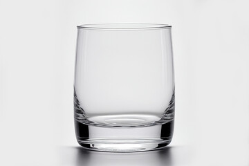 Empty glass for water, juice or milk on white isolated background.