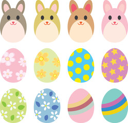 イースターのウサギの卵のセット