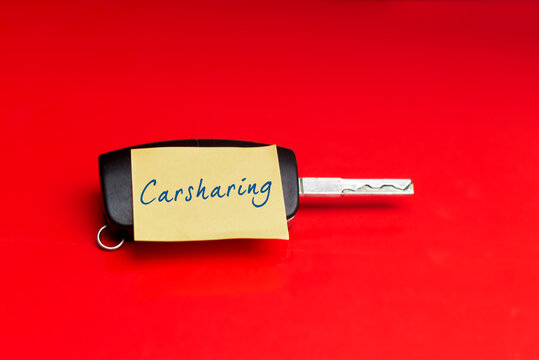 Carsharing, Autoschlüssel mit einem Notiz