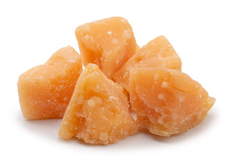 Parmesan cheese isolated on a white background