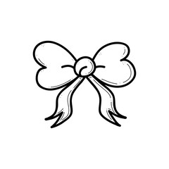 Hand drawn bow tie doodle vector illustration.