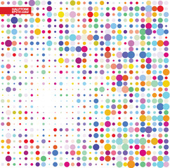 Halftone background from colored isolated dots on white 