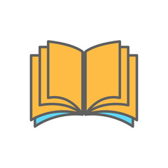book,icon,color, design ,flat, style,trendy collection,template