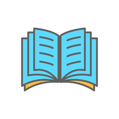 book,icon,color, design ,flat, style,trendy collection,template