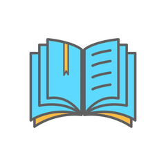 book,icon,color, design ,flat, style,trendy collection,template