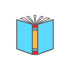 book,icon,color, design ,flat, style,trendy collection,template
