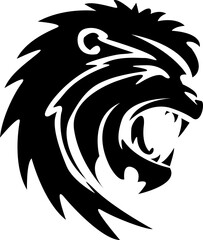 Black Lion Icon Design Suitable For Logo