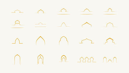 Islamic Design Element Decoration Collection Vector Illustration