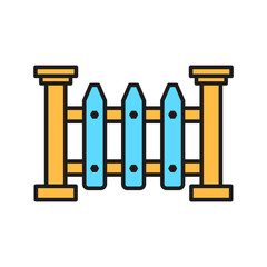 fence,icon, color, design,flat, style,trendy collection,template