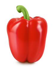 red sweet bell pepper isolated on white background