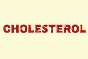 CHOLESTEROL Typography ,Red veins style Typography ,Vein with high cholesterol levels text effects.
