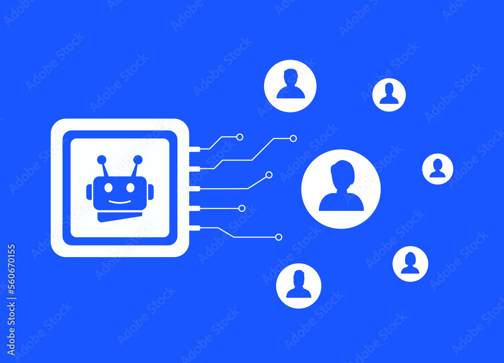 Poster ai customer segmentation concept. advanced automated target audience and customer segmentation. ai i