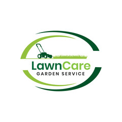 Fototapeta premium Lawn Care Service Logo Design, Lawn mower logo.